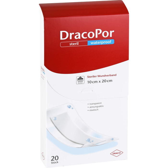 DRACOPOR waterproof Wundverband 10x20 cm steril, 20 St PFL