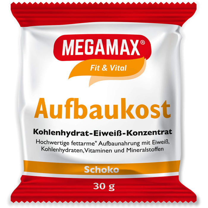 MEGAMAX Fit & Vital Aufbaukost Kohlenhydrat-Eiweiß-Konzentrat Schoko-Geschmack, 30 g Poudre