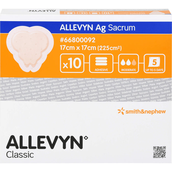 Allevyn Ag Sacrum 17x17cm Wundverband, 10 St VER