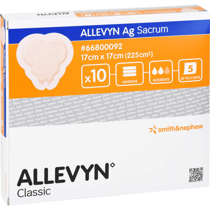 Allevyn Ag Sacrum 17x17cm Wundverband, 10 St VER