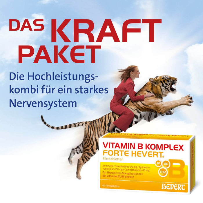 Vitamin B Komplex forte Hevert zur Therapie nachgewiesener Mangelzustände der Vitamine B1, B6 und B12, 100 St. Tabletten