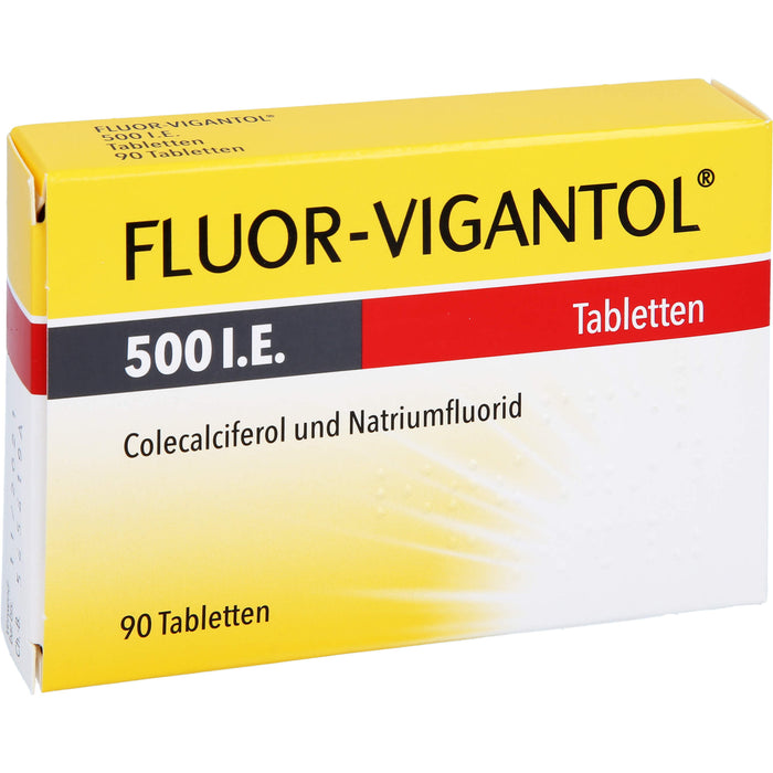 FLUOR-VIGANTOL 500 I.E. Tabletten zur Vorbeugung gegen Rachitis und Zahnkaries, 90 pc Tablettes