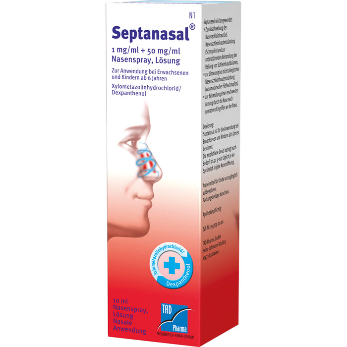 Septanasal Nasenspray Lösung zur Abschwellung, 10 ml Solution