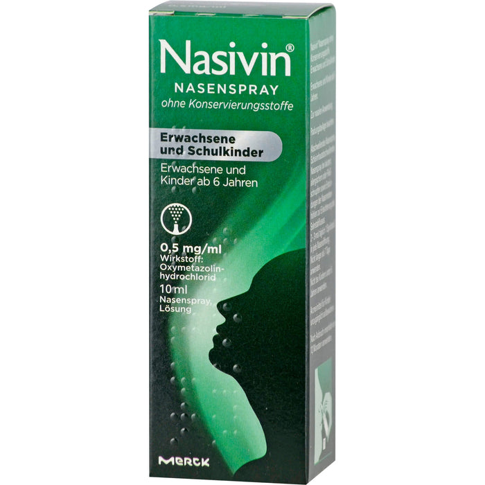 Nasivin Nasenspray ohne Konservierungsstoffe für Erwachsene und Schulkinder, 10 ml Solution