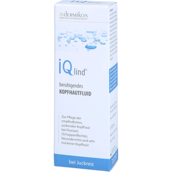 iQlind beruhigendes Kopfhautfluid zur Pflege der empfindlichen, juckenden Kopfhaut bei Psoriasis (Schuppenflechte), Neurodermitis und sehr trockener Kopfhaut, 50 ml Solution