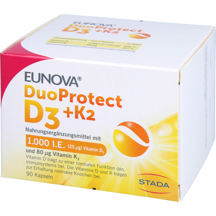 EUNOVA DuoProtect D3+K2 1000 I.E. / 80 µg Kapseln, 90 pcs. Capsules