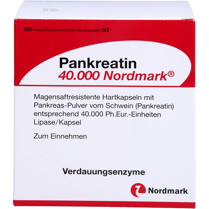 Pankreatin 40.000 Nordmark Hartkapseln Verdauungsenzyme, 200 pc Capsules