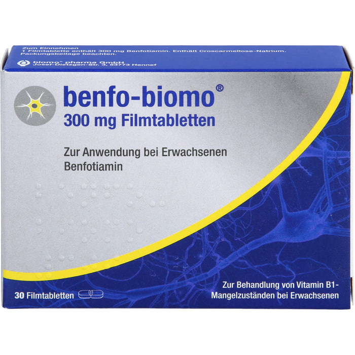 benfo-biomo 300 mg Filmtabletten bei Vitamin B1-Mangelzuständen, 30 St. Tabletten