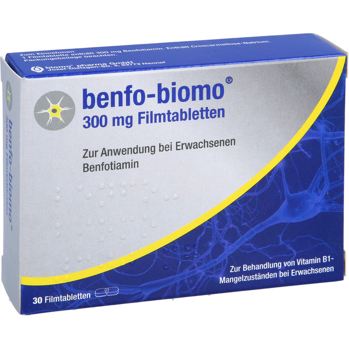 benfo-biomo 300 mg Filmtabletten bei Vitamin B1-Mangelzuständen, 30 St. Tabletten