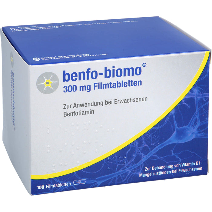 Benfo-biomo 300 mg Filmtabletten bei Vitamin B1-Mangelzuständen, 100 pcs. Tablets