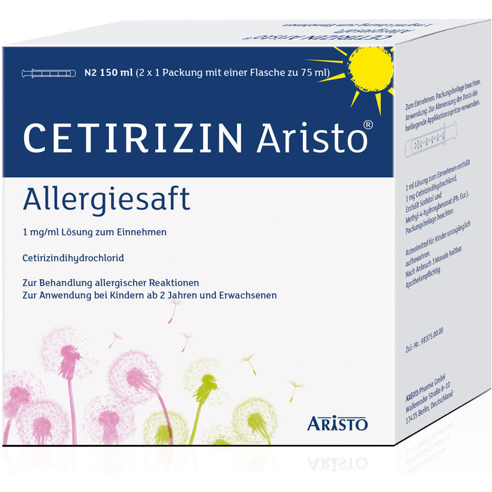 Cetirizin Aristo Allergiesaft 1 mg/ml Lösung zum Einnehmen, 150 ml LSE