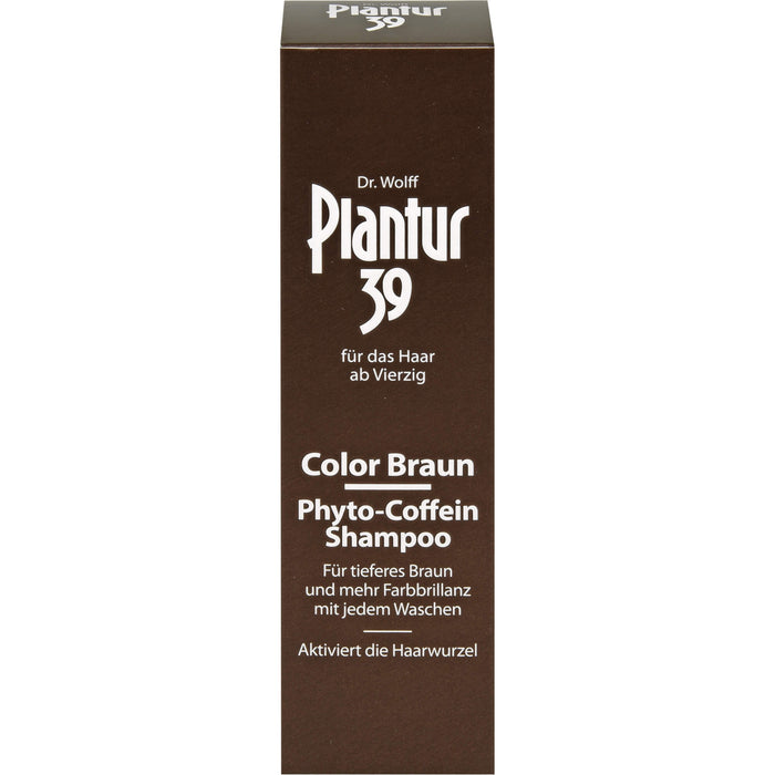 Plantur 39 Color Braun Phyto-Coffein-Shampoo für tieferes Braun und mehr Farbbrillanz mit jedem Waschen, 250 ml Shampoo