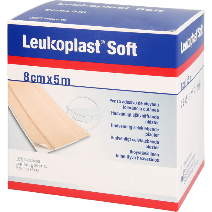 Leukoplast Soft Pflaster 8 cm x 5 m Rolle, 1 St PFL