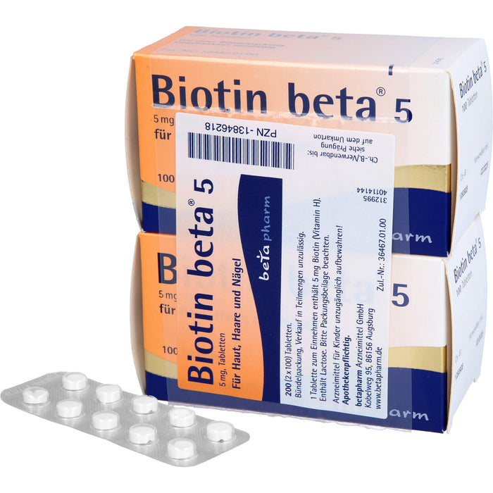 Biotin beta 5 Tabletten, 200 St. Tabletten