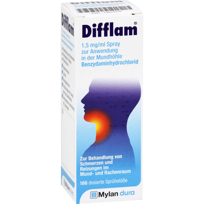 Difflam Spray zur Behandlung von Schmerzen im Mund- und Rachenraum, 30 ml Solution