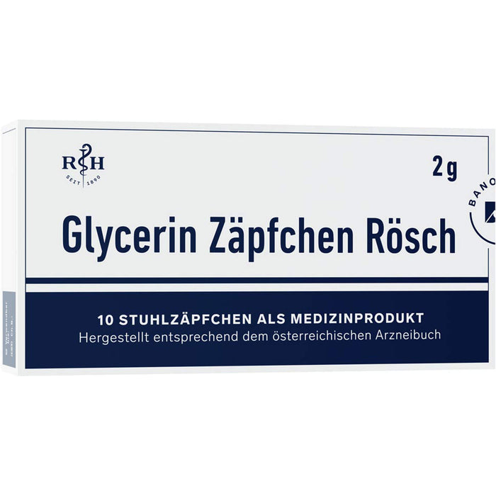 Glycerin Zäpfchen Rösch 1 g gegen Verstopfung, 10 pc Suppositoires