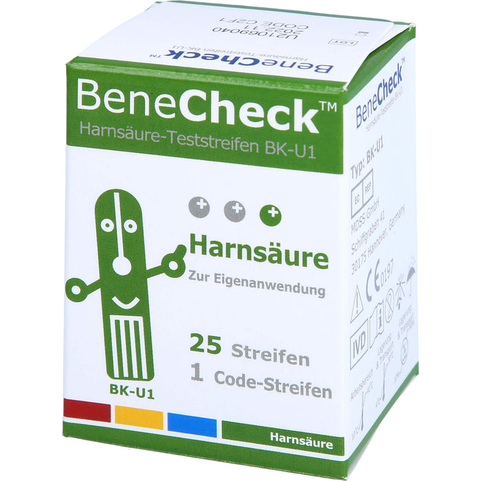 BeneCheck Harnsäure Teststreifen BK-U1, 25 pcs. Test strips