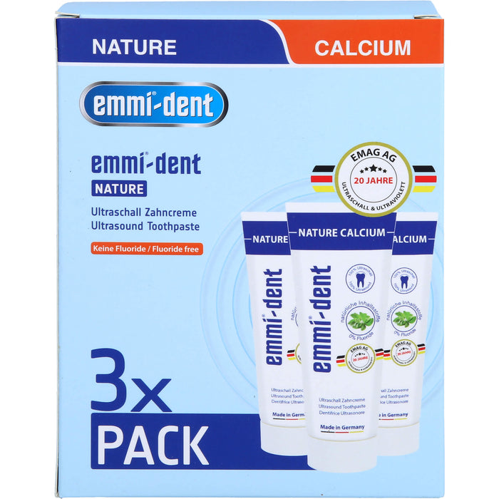 emmi-dent Ultraschall Zahncreme 3 Natur Set, 3 St ZCR