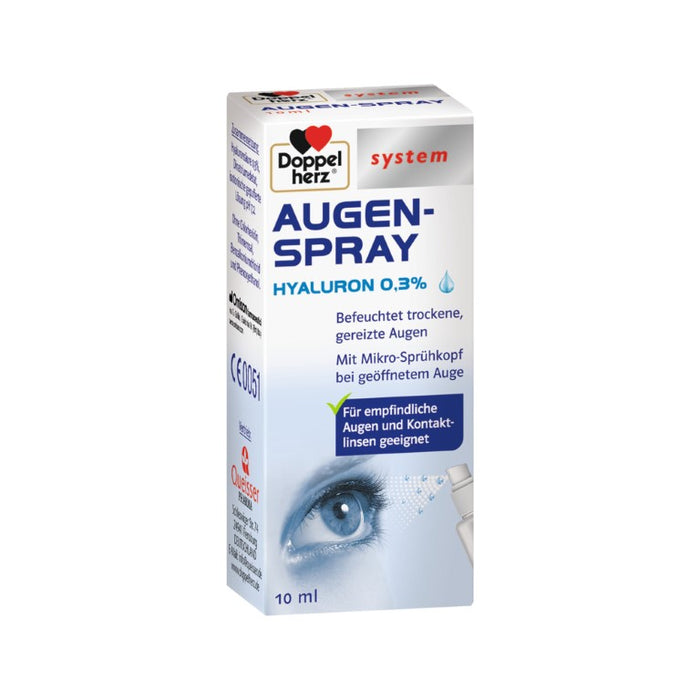Doppelherz system Augenspray Hyaluron 0,3 % befeuchtet trockene, gereizte Augen, 10 ml Solution