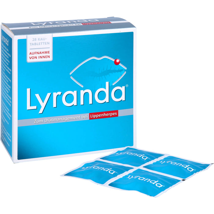 Lyranda Kautabletten zum Diätmanagement bei Lippenherpes, 28 pc Tablettes