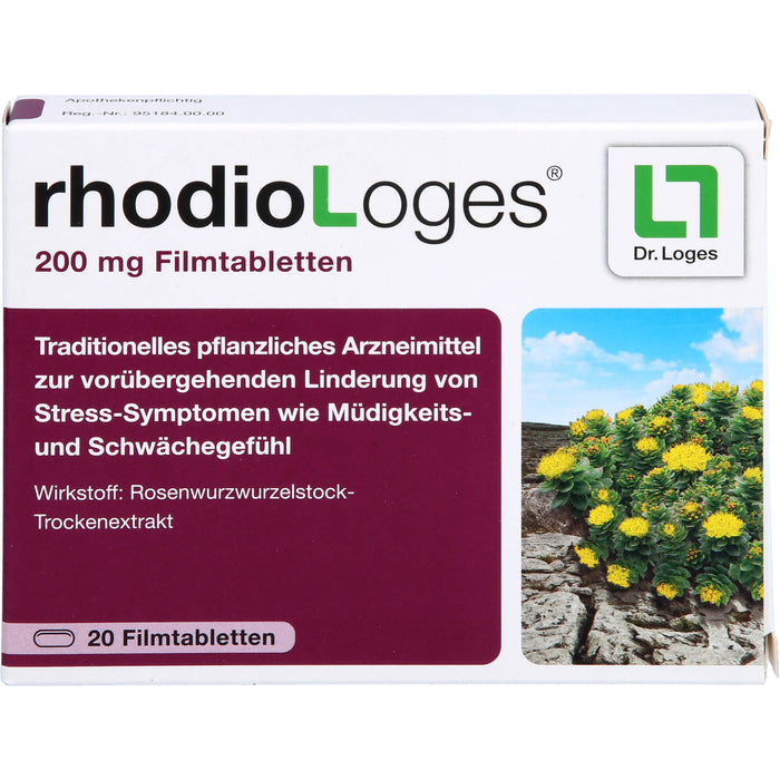 rhodioLoges 200 mg Filmtabletten zur vorübergehenden Linderung von Stress-Symptomen, 20 pcs. Tablets