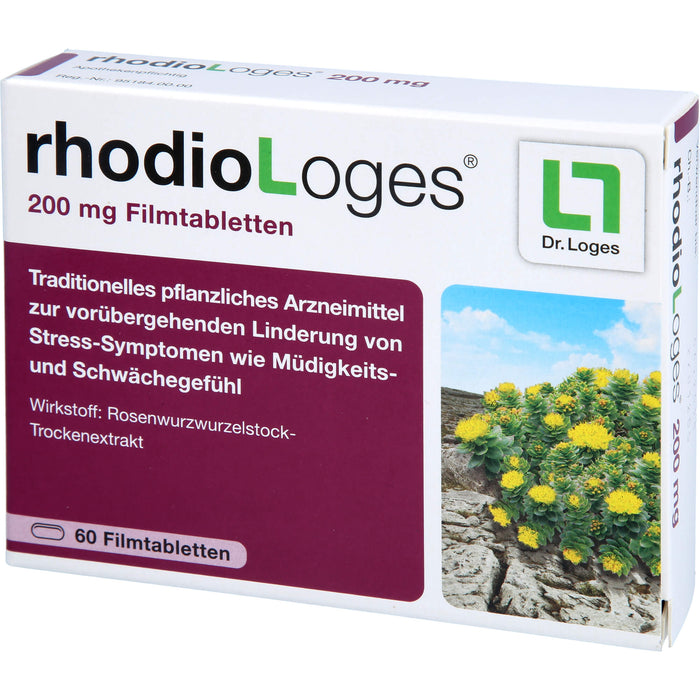 rhodioLoges 200 mg Filmtabletten zur vorübergehenden Linderung von Stress-Symptomen, 60 pc Tablettes