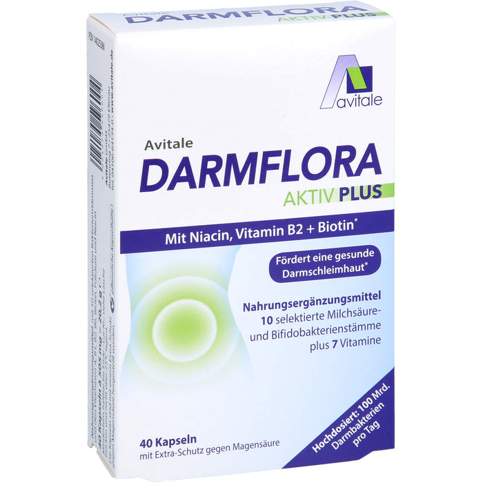 Avitale Darmflora Aktiv Plus Kapseln fördert eine gesunde Darmschleimhaut, 40 pc Capsules