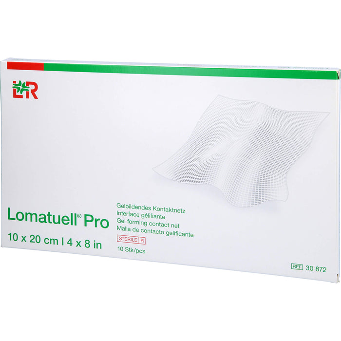 Lomatuell Pro 10 cm x 20 cm steril gelbildendes Kontaktnetz, 10 pc pansement