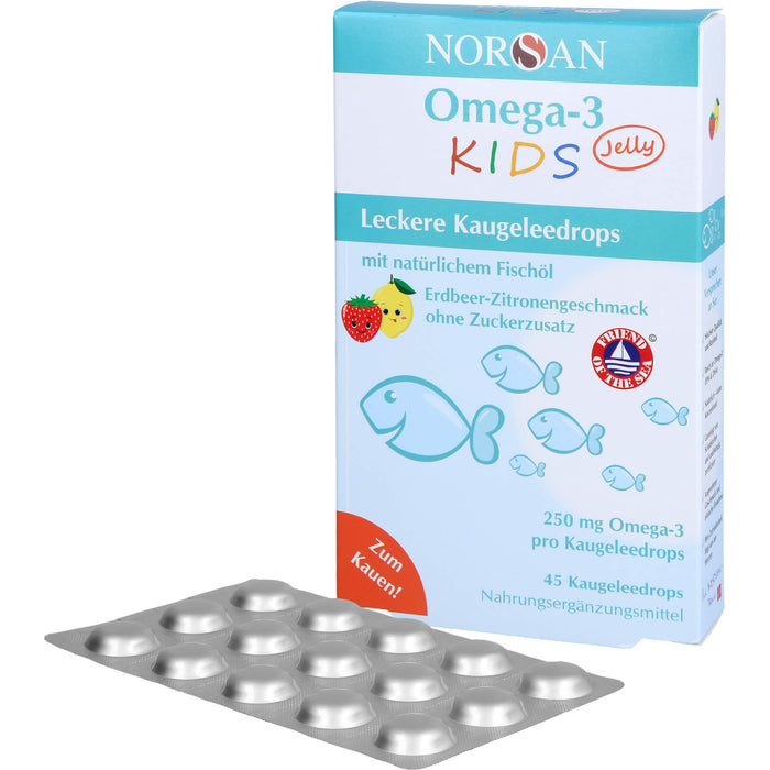 NORSAN Omega-3 Kids Jelly leckere Kaugeleedrops, 45 pc Tablettes