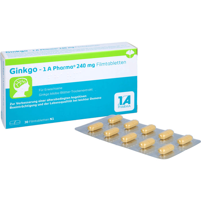 Ginkgo - 1 A Pharma 240 mg Filmtabletten, 30 St FTA