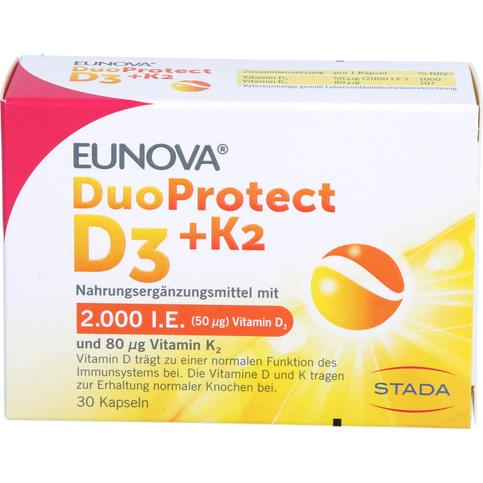 EUNOVA DuoProtect D3+K2 2000 I.E./80 µg Kapseln, 30 pc Capsules