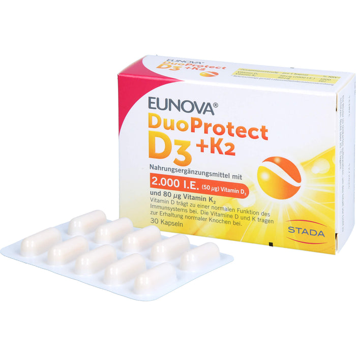 EUNOVA DuoProtect D3+K2 2000 I.E./80 µg Kapseln, 30 pc Capsules