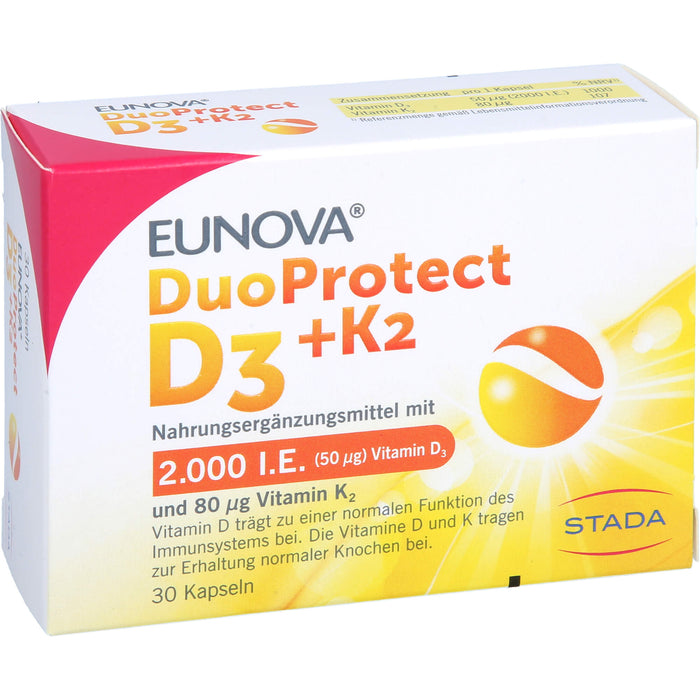 EUNOVA DuoProtect D3+K2 2000 I.E./80 µg Kapseln, 30 pcs. Capsules