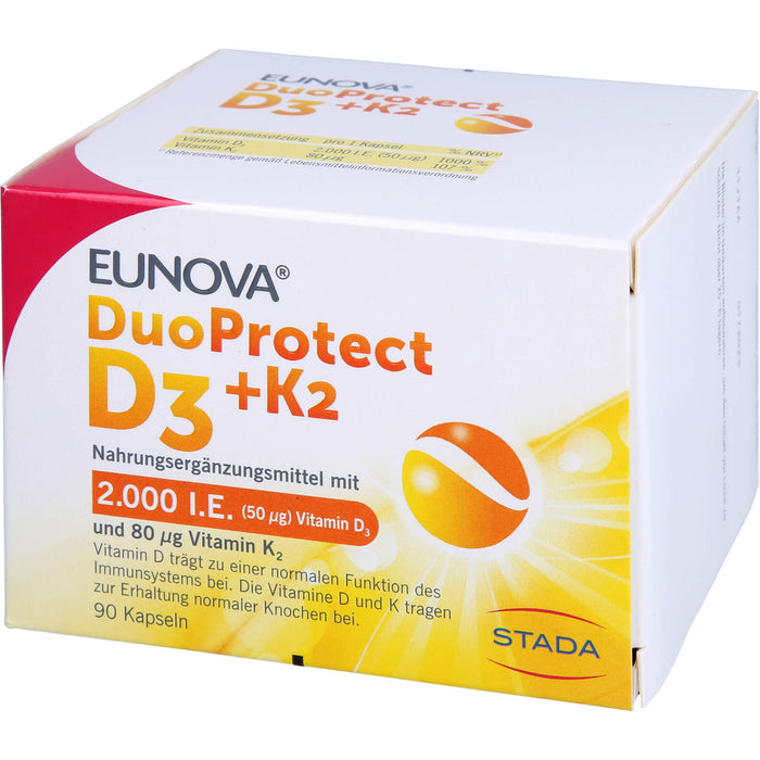 EUNOVA DuoProtect D3 + K2 Kapseln, 90 pc Capsules