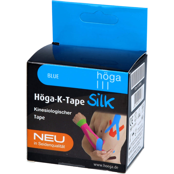 Höga-K-Tape Silk 5cmx5m blue KinesiologischerTape, 1 St. Pflaster