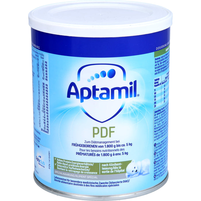 Aptamil PDF Spezialnahrung für Frühgeborene von 1.800 g bis ca. 5 kg mit einem erhöhten Wachstumsbedarf, 400 g Poudre