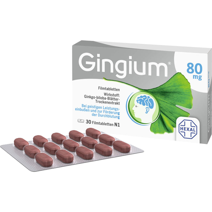 Gingium 80 mg Filmtabletten, 30 pc Tablettes