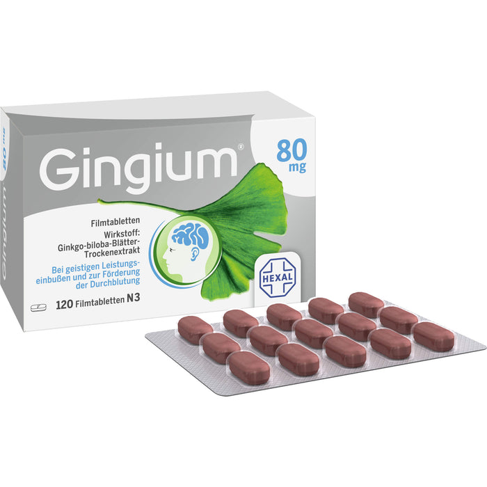 Gingium 80 mg Filmtabletten, 120 pcs. Tablets