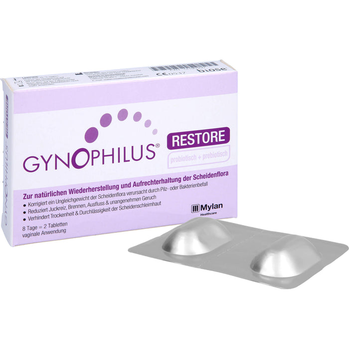 Gynophilus restore Tabletten zur akuten Wiederherstellung und Aufrechterhaltung der physiologischen Scheidenflora, 2 pc Tablettes