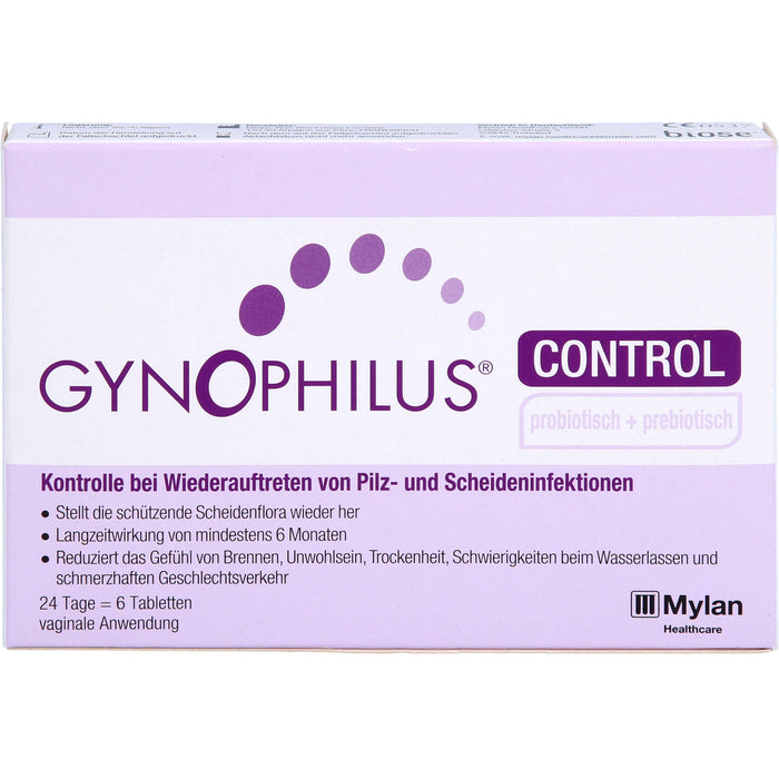 Gynophilus control Tabletten Kontrolle bei Wiederauftreten von Pilz- und Scheideninfektionen, 6 pcs. Tablets