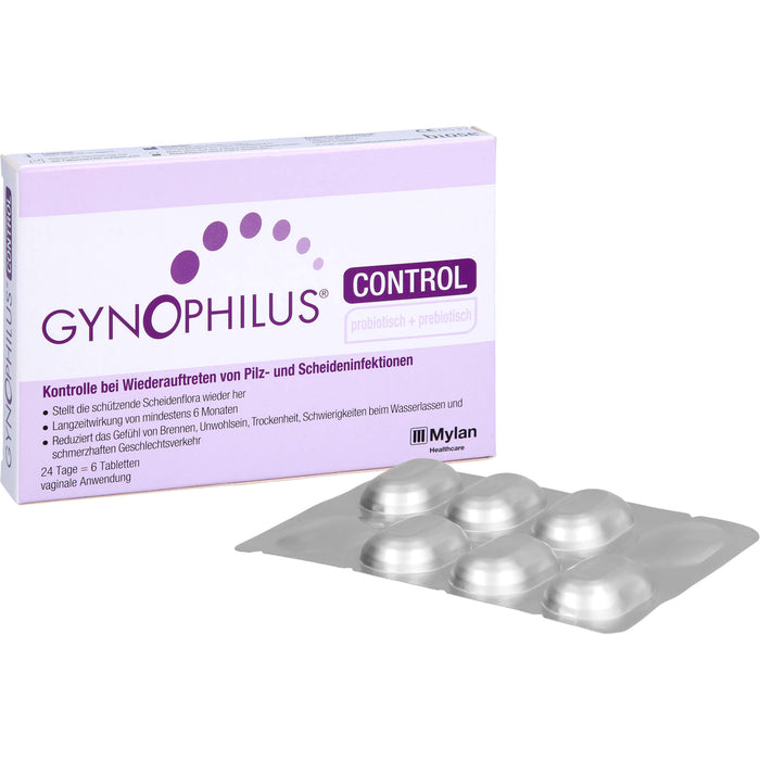 Gynophilus control Tabletten Kontrolle bei Wiederauftreten von Pilz- und Scheideninfektionen, 6 pcs. Tablets