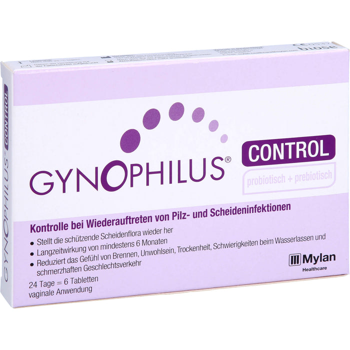 Gynophilus control Tabletten Kontrolle bei Wiederauftreten von Pilz- und Scheideninfektionen, 6 pcs. Tablets