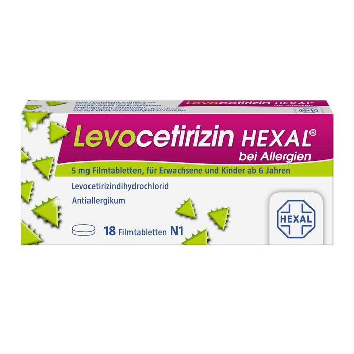 Levocetirizin HEXAL Tabletten bei Allergien, 18 pc Tablettes