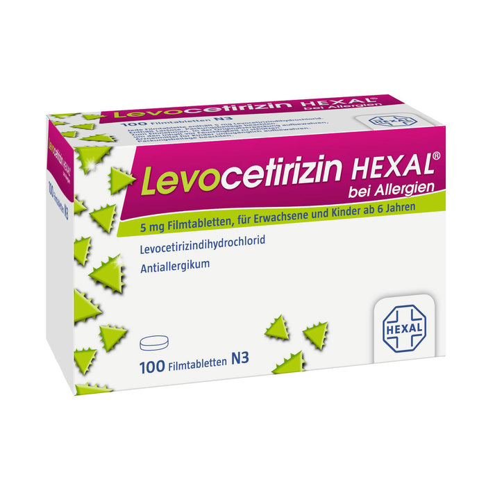 Levocetirizin HEXAL 5 mg Filmtabletten bei Allergien, 100 St. Tabletten