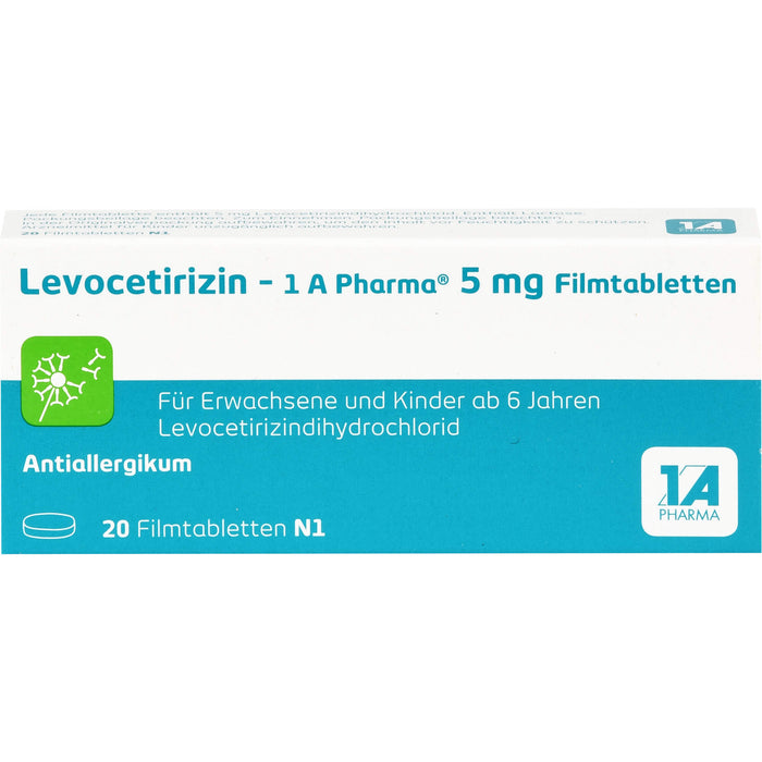 1 A Pharma Levocetirizin  5 mg Filmtabletten bei Allergien, 20 pc Tablettes