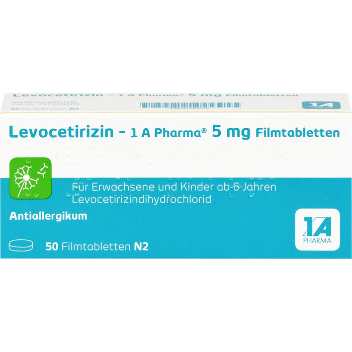 1 A Pharma Levocetirizin 5 mg Filmtabletten bei Allergien, 50 pcs. Tablets