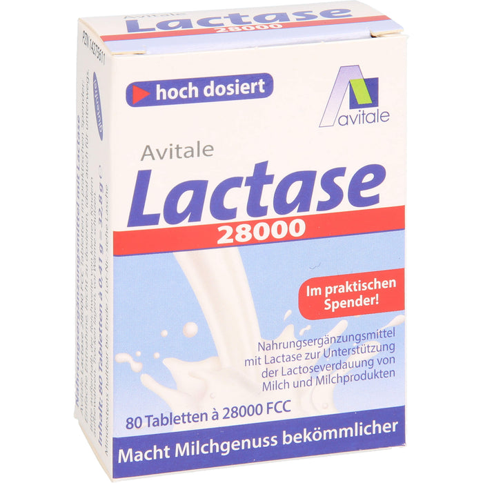 Avitale Lactase 28000 FCC Tabletten im Spender, 80 pcs. Tablets