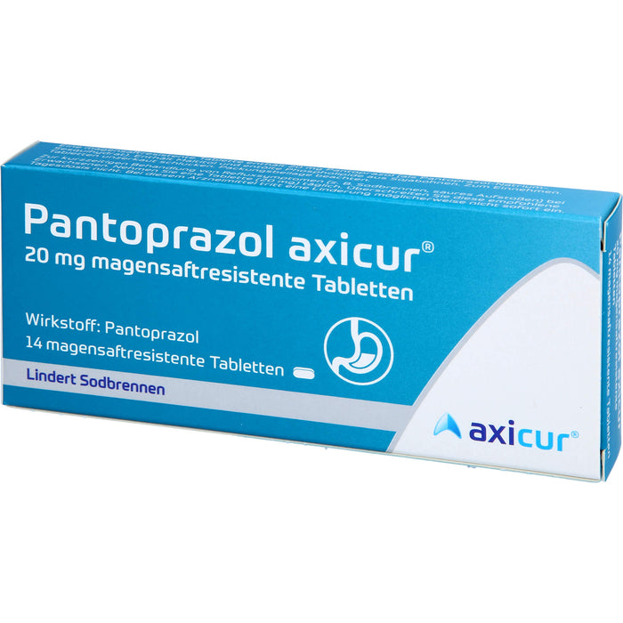 Axicur Pantoprazol 20 mg Tabletten bei Sodbrennen, 14 pcs. Tablets