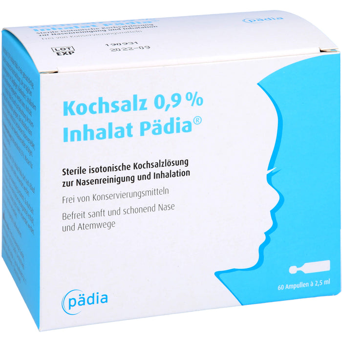 Kochsalz 0,9 % Inhalat Pädia, 60 pcs. Ampoules