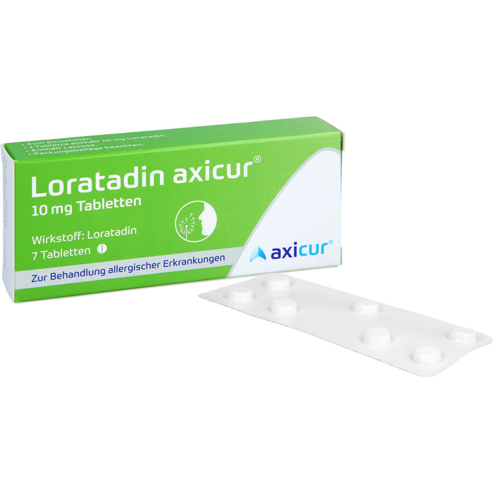 Axicur Loratadin 10 mg Tabletten bei Allergien, 7 pc Tablettes